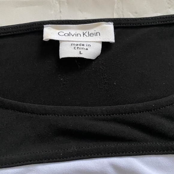 Calvin Klein sleeveless blouse black and white size large - Picture 2 of 5